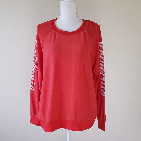 UO PST So Soft Californi Sweatshirt Red Size Small - Picture 3 of 13